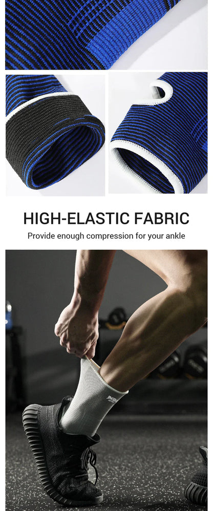 Elastic Breathable Ankle Support Sleeves - One Size for Running, Basketball & Cycling