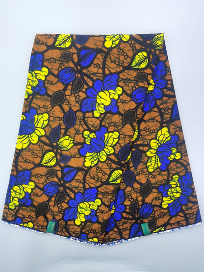 African Real Wax Ankara Fabric - 100% Cotton 6 Yards Nigerian Print Party Dress Sewing Material