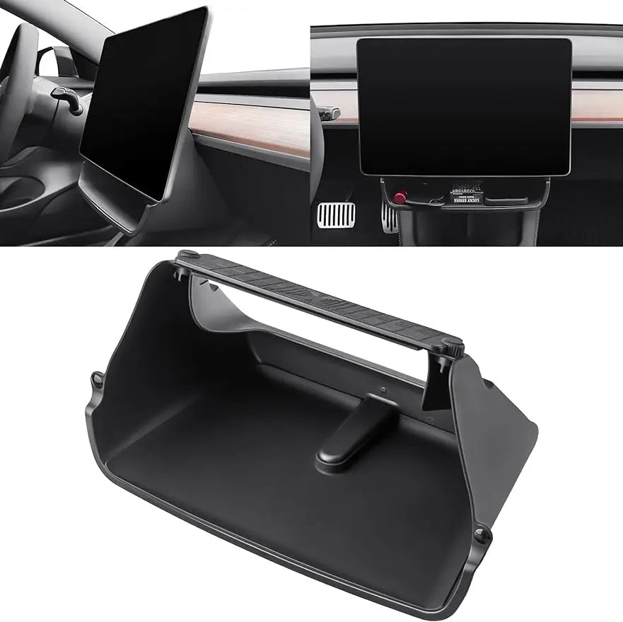 Center Console Organizer for Tesla Model 3 & Model Y Highland – Anti-Slip Under Screen Storage Box with Screen Back Storage