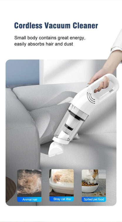 Handheld Rechargeable Vacuum Cleaner – Portable Wireless Dual-Purpose Car & Home Dust Catcher 10000PA