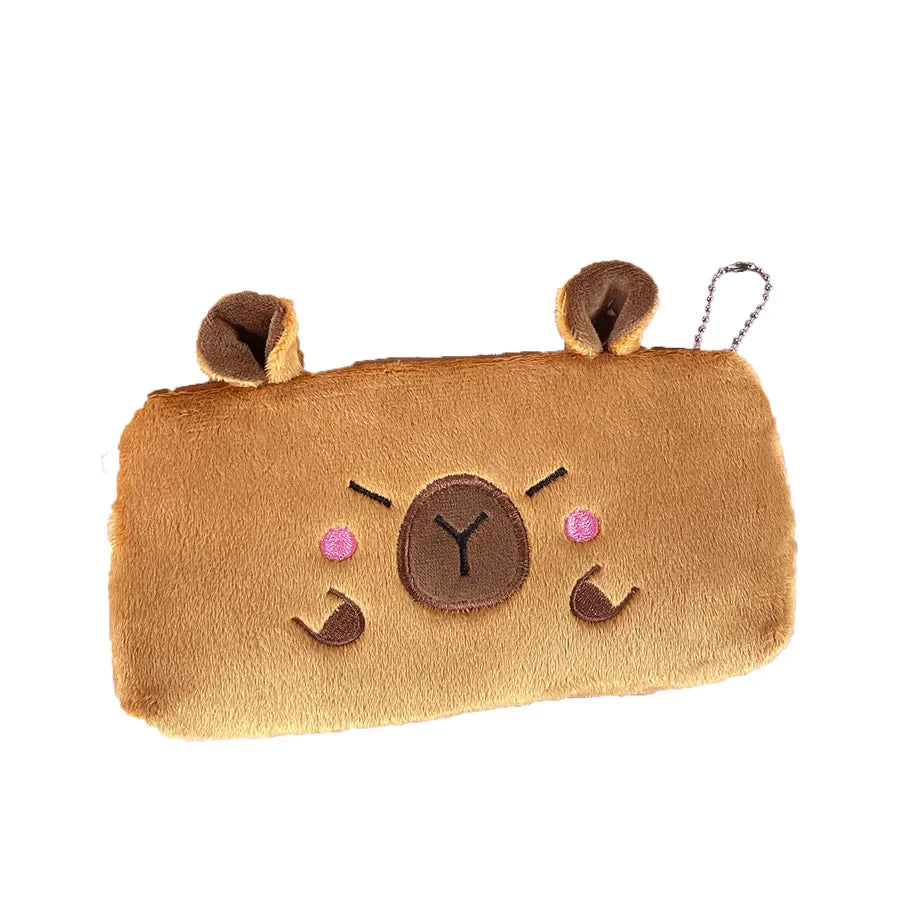 Cute Capybara Plush Pencil Case – Large Capacity Stationery & School Supplies Bag