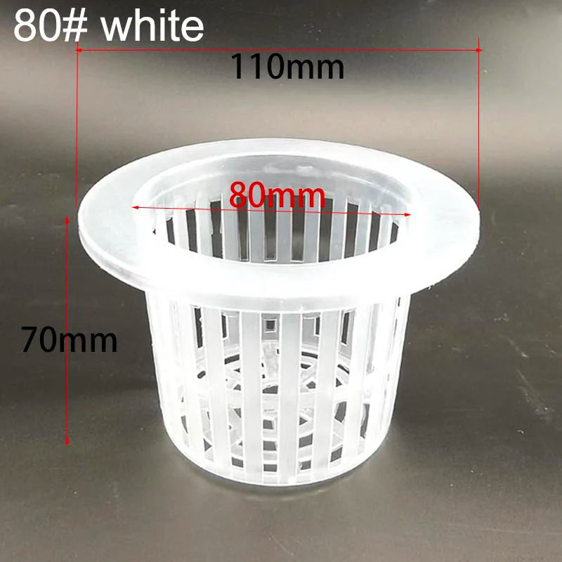 50pcs Hydroponic Mesh Net Baskets — Soilless Plant Nursery Cups for Veggie & Clone Growth