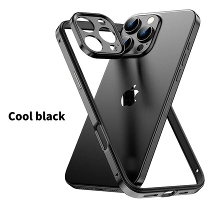 Camera Protection Hybrid Silicone & Aluminum Metal Phone Case for iPhone 16/15/14/13 Pro Max – Better Heat Bumper