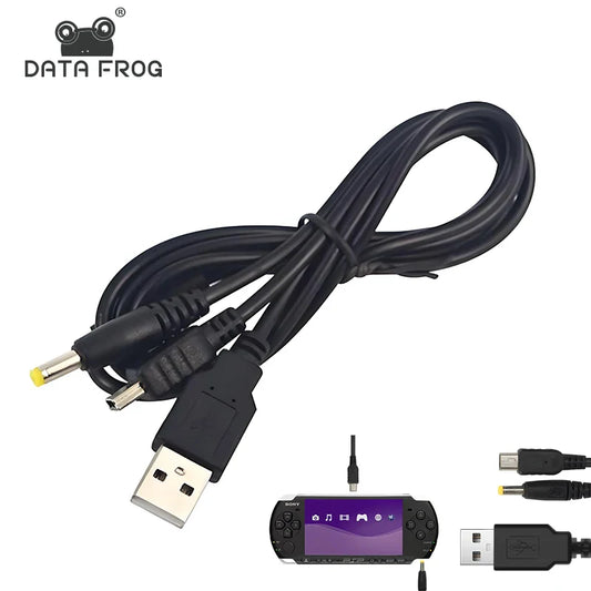 DATA FROG 2-in-1 USB Charger & Data Cable – For PSP 1000, 2000, 3000 Game Console Accessory