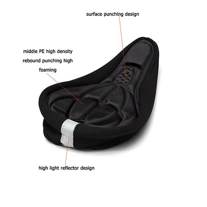 3D Soft Bike Saddle Seat Cover | Comfortable Foam Cushion for Cycling & Bike Accessories