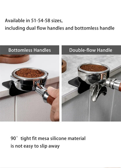 Non-Slip Silicone Espresso Coffee Mat – Press Tampering Holder for 51/53/58mm Tamping Barista Tools