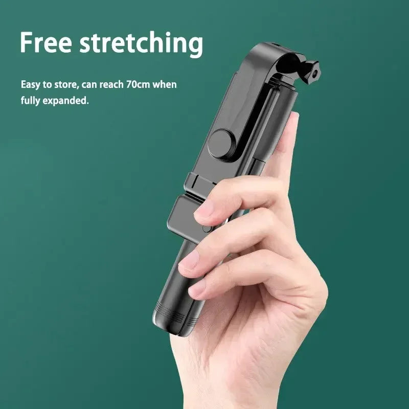 Extendable Bluetooth Selfie Stick Tripod – 700mm Telescopic Portable Phone Stand with Remote for Travel