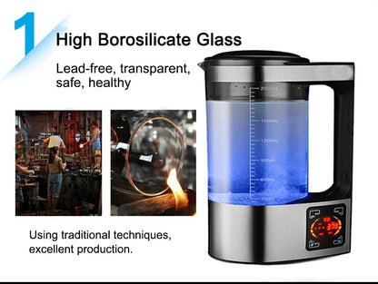2L Hydrogen-Rich Electric Kettle – Electrolysis Water Heater & Generator with English Manual