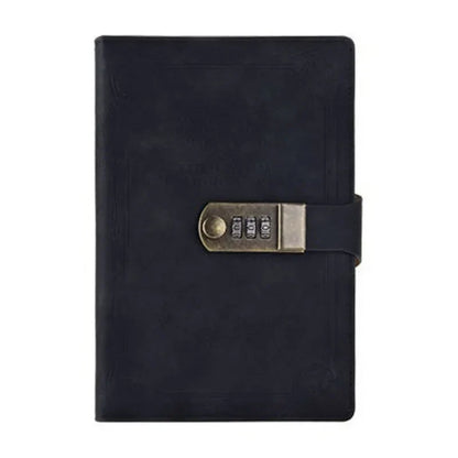 A5 Retro Password Book with Lock – 200 Pages Thickened Diary Notebook, Creative Student Stationery Ledger Binder Organizer