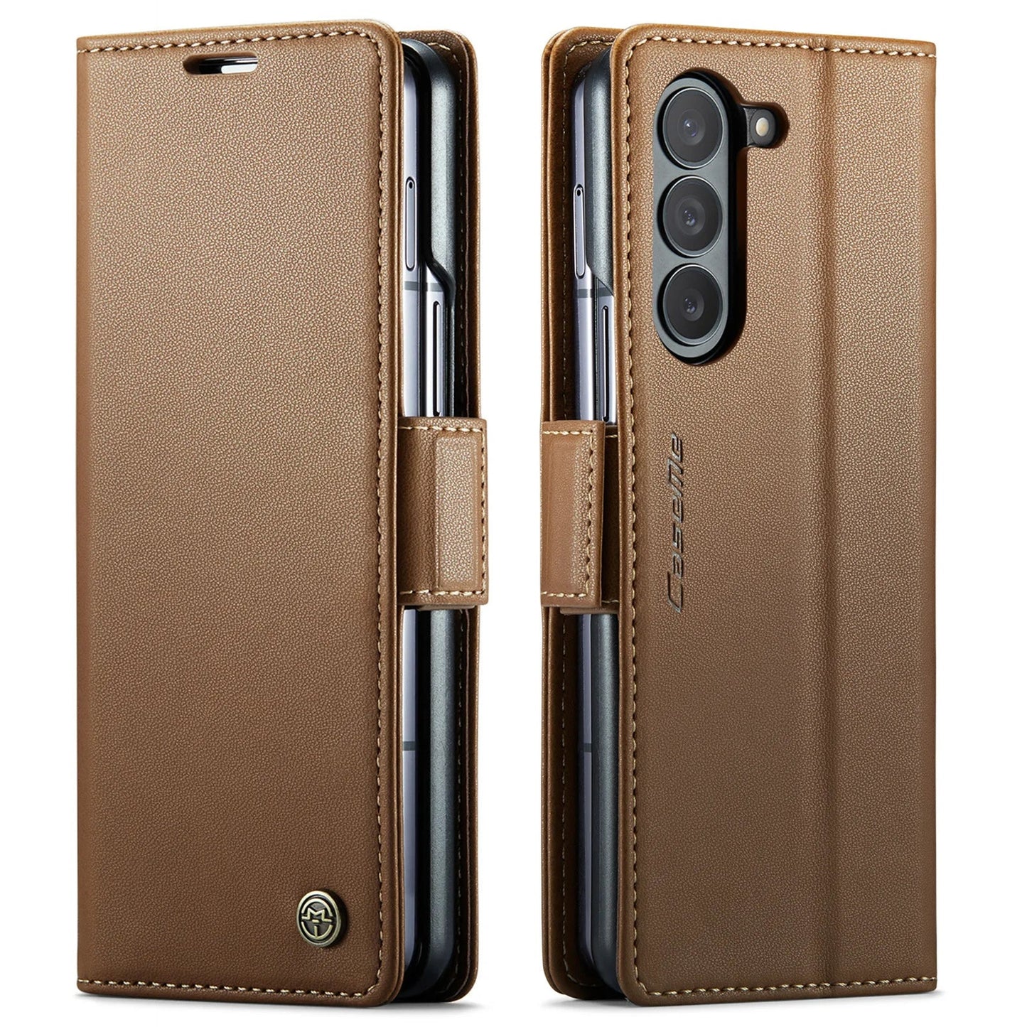 Magnetic PU Leather Phone Case for Samsung Galaxy Z Fold 7/6/5 — Fold6/5 5G Wallet Card Holder Shockproof Cover