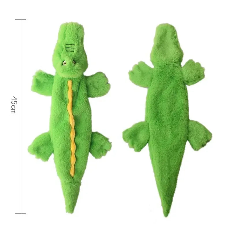 Funny Stuffingless Animal Dog Toy – Durable Plush Squeaky Chew Toy with Crinkle Sound & Squeakers for Pets