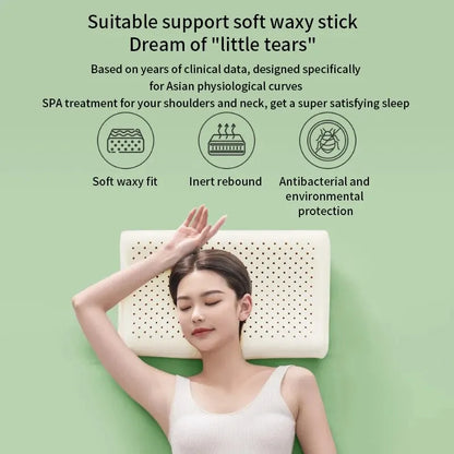 Thai Natural Latex Memory Foam Pillow – Adult Cervical Support Sleeping Pillow for Dormitory & Home Use