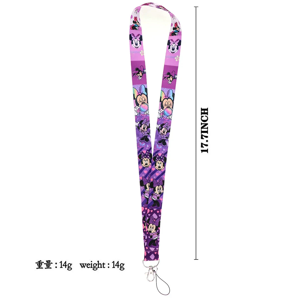 Mickey Minnie Lanyard Strap for Keys – ID Badge Holder, Keychain, Card Pass, Phone Charm Accessory