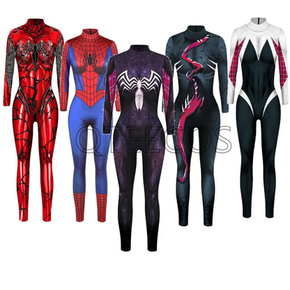 MINISO Women’s Cosplay Bodysuit – Sexy Spiderman, Iron Man & Gwen Stacy Jumpsuit for Halloween & Superhero Parties