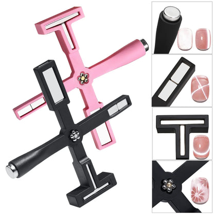 5 in 1 Cat Eye Magnet for Nail Art – Multifunctional Cross Design for Cat Eye Gel Polish & Strong Nail Magnet Tool
