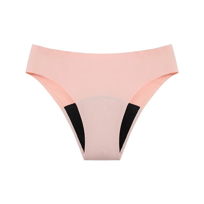 Seamless Cotton Menstrual Panties – 4-Layer Leakproof Fast-Absorption Period Underwear for Teens, Mid-Rise Incontinence Macaron Undies