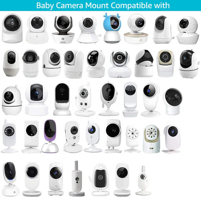 Universal Long Flexible Silicone Baby Monitor Holder - White, Hole-Free IP Camera Mount for Crib and Cradle