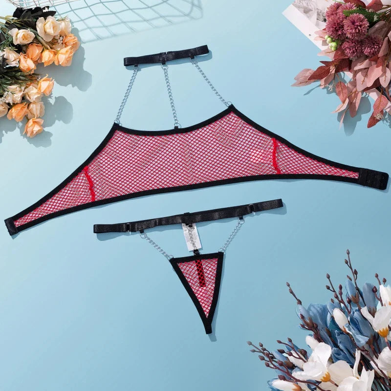 Sexy Erotic Lingerie Set - Bra, Panty, and Garters for Women, Seductive Underwear for Female Costumes