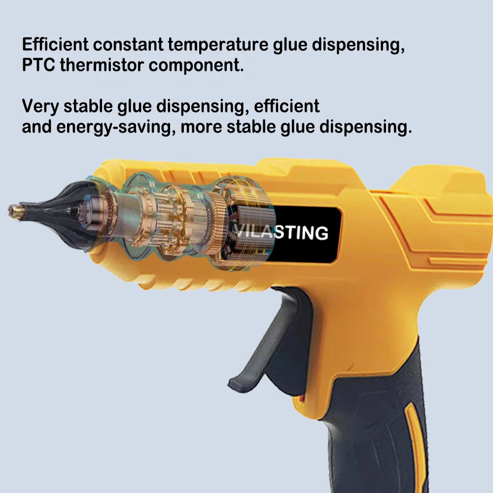 VILASTING Cordless Electric Hot Melt Glue Gun – 11mm Glue Stick Welding Gun Compatible with Dewalt 18V Battery