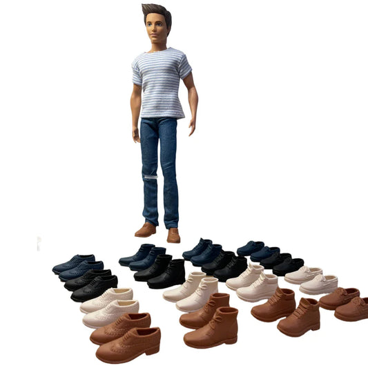 NK Mix 12" Fashion Doll Shoes & Clothes — Casual Leather Sneakers, Boots & Slippers for Boy & Princess Dolls