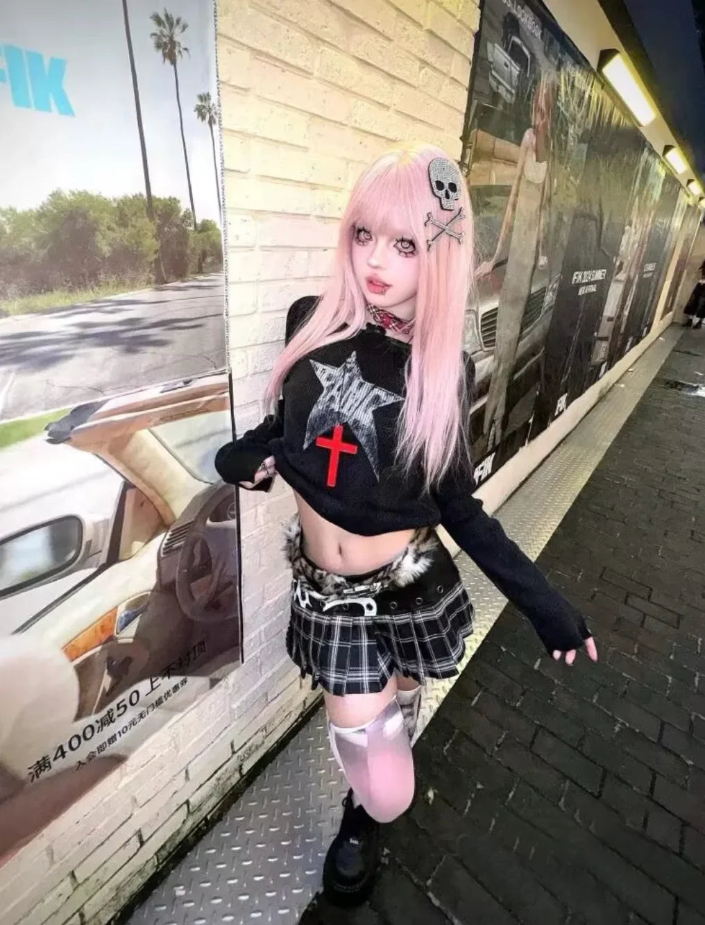 Trendy Punk Gothic Wood Cross Pendant Necklace for Men & Women – Vintage Black Hip Hop Y2K Party Jewelry Gift