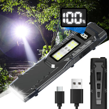 LED Ultra Slim Mini Flashlight – 1200LM Portable Pocket Light with Pen Clip, IPX44 Waterproof for Camping and Hiking