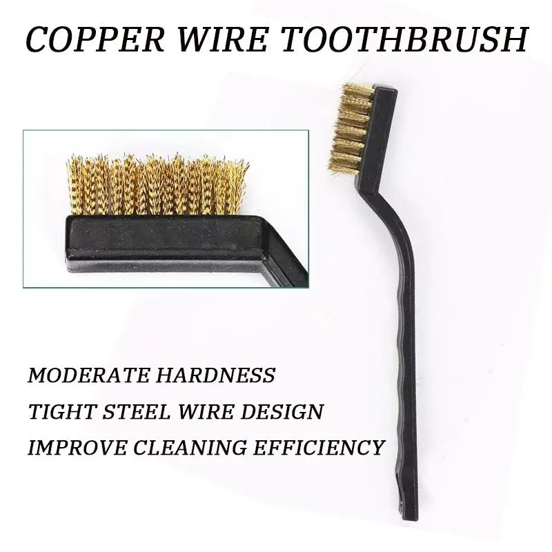 Industrial Toothbrush Set - Mini Copper Steel Wire Brush for Hard Cleaning, Stainless Steel Wire Brush, Dirt Removal Tool