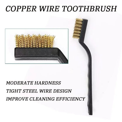 Industrial Toothbrush Set - Mini Copper Steel Wire Brush for Hard Cleaning, Stainless Steel Wire Brush, Dirt Removal Tool