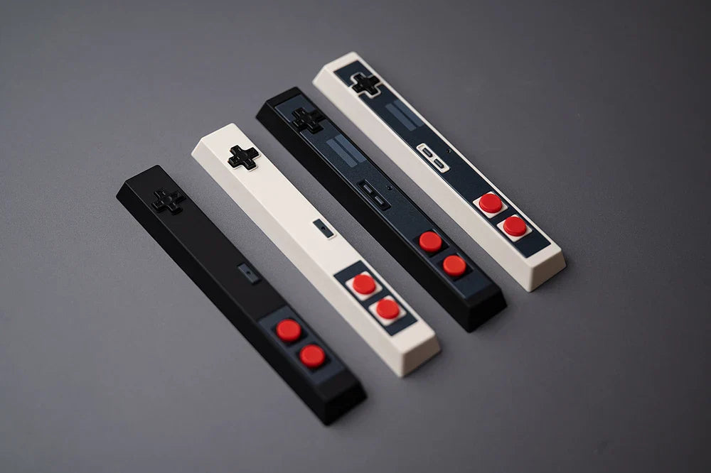 Retro Gamepad Keycap 6.25u Spacebar – Artisan ABS Keycap for MX Switches, Black & White for Mechanical Gaming Keyboards
