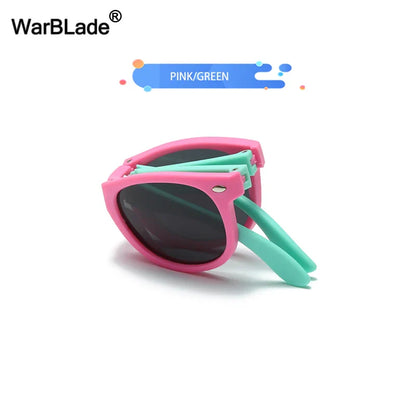 WarBlade Foldable Kids Sunglasses – Polarized UV400 Flexible Square Shades for Boys & Girls