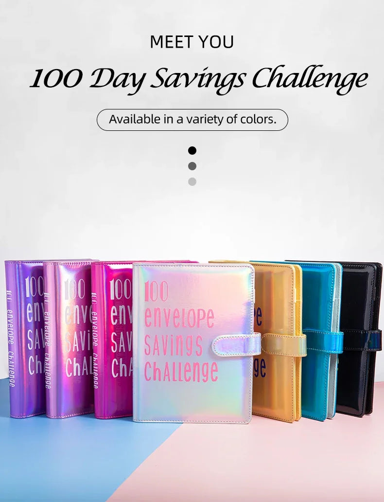 100 Envelope Challenge Binder – Savings Challenge Loose-Leaf Budget Binder with Cash Envelopes, Money Organizer System