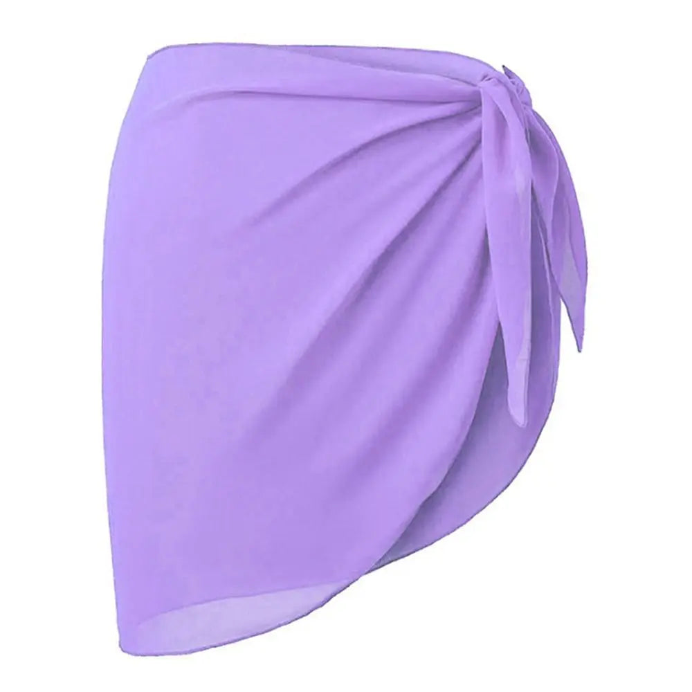 Summer Chiffon Sarong Skirt – Women’s Sheer Short Swimsuit Cover Up Beach Bikini Wrap Scarf