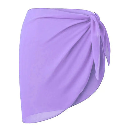 Summer Chiffon Sarong Skirt – Women’s Sheer Short Swimsuit Cover Up Beach Bikini Wrap Scarf