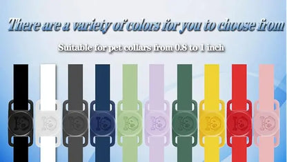 2-Pack AirTag Dog Collar Holders — Waterproof Silicone Hidden Loop Anti-Lost Tracker Accessory