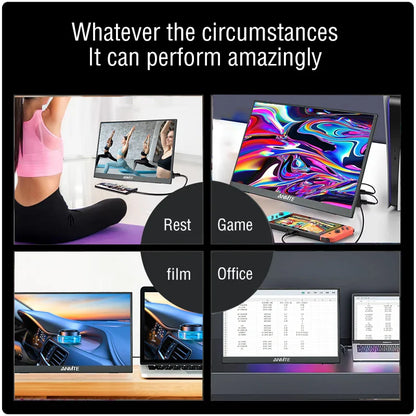 14-Inch Portable Touch Monitor – Non-Touch Optional 16:10 400cd/m² Gaming Display for Xbox, PS4/PS5, Switch & Laptop
