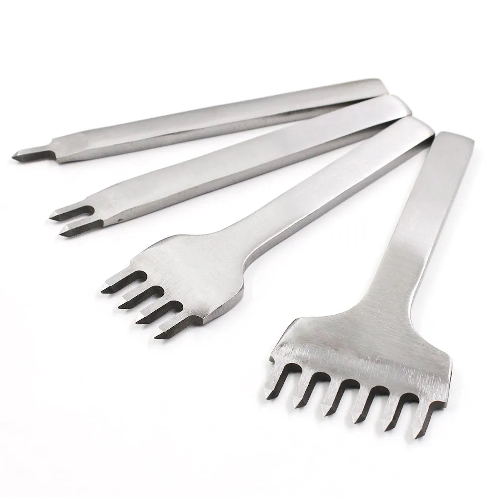 Leather Hole Punch Tool - 3/4/5/6mm Spacing Punch for Lacing, Stitching, and Sewing - DIY Leather Craft Tools with 1/2/4/6 Prong Options
