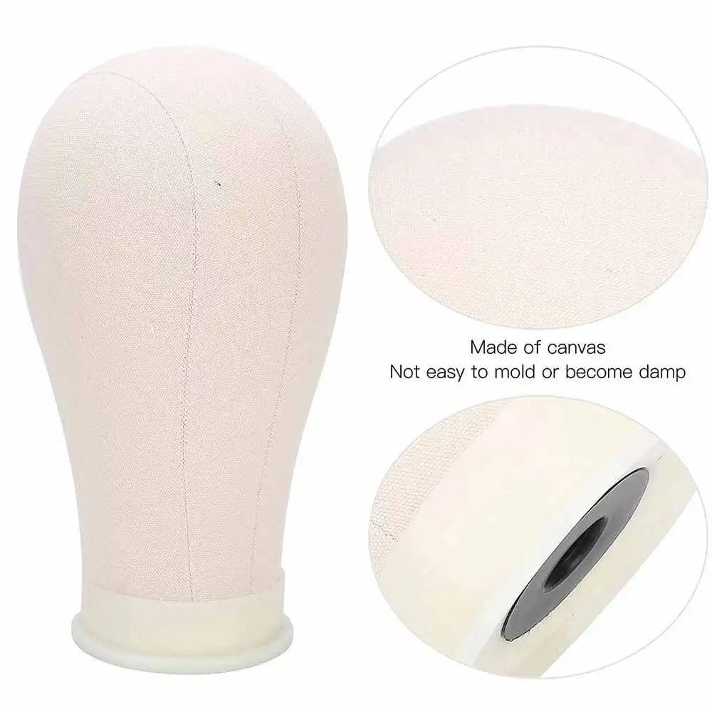 21-23 Inch Mannequin Head with Wig Stand – Canvas Head for Wig Making & Display