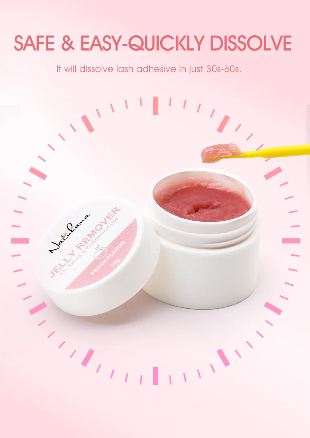 NATUHANA Eyelash Extension Jelly Remover – Fast, Safe, Non-Irritating Gel Glue Remover for Makeup