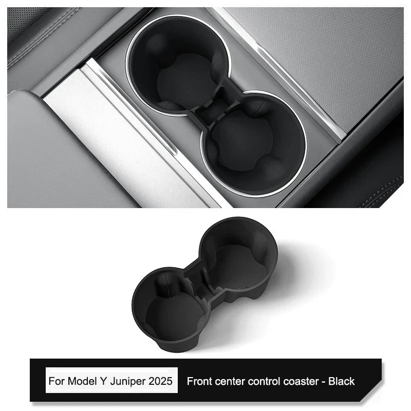 Tesla Model Y Juniper 2025 Center Console Armrest Organizer – Cup Holder & Storage Box Interior Upgrade Kit