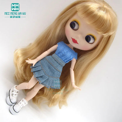 Blythe Doll Accessories Set – Fashion Sweatshirt, Shoe Covers & Sneakers for Blythe & Azone Dolls, Christmas Gift