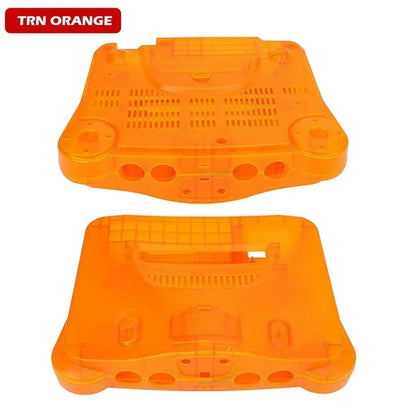 2-Pack Transparent Orange & Purple N64 Replacement Housing Shell – Translucent Case for Nintendo N64 Console