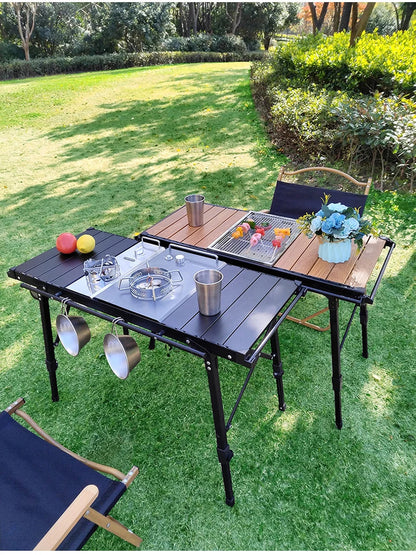 Lohascamping Folding IGT Table – Lightweight Portable Roll Table with Adjustable Legs for BBQ, Desktop Burner & Backpacking
