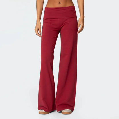 Women’s Casual Wide Leg Sweatpants – Low Rise Flared Yoga Lounge Pants for Teen Girls Back-to-School Outfit