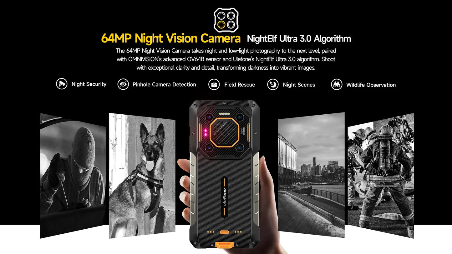 Ulefone Armor 26 Ultra 5G Rugged Waterproof Smartphone - 120W Fast Charging, 15600mAh, 200MP+64MP, 24GB+512GB, NFC