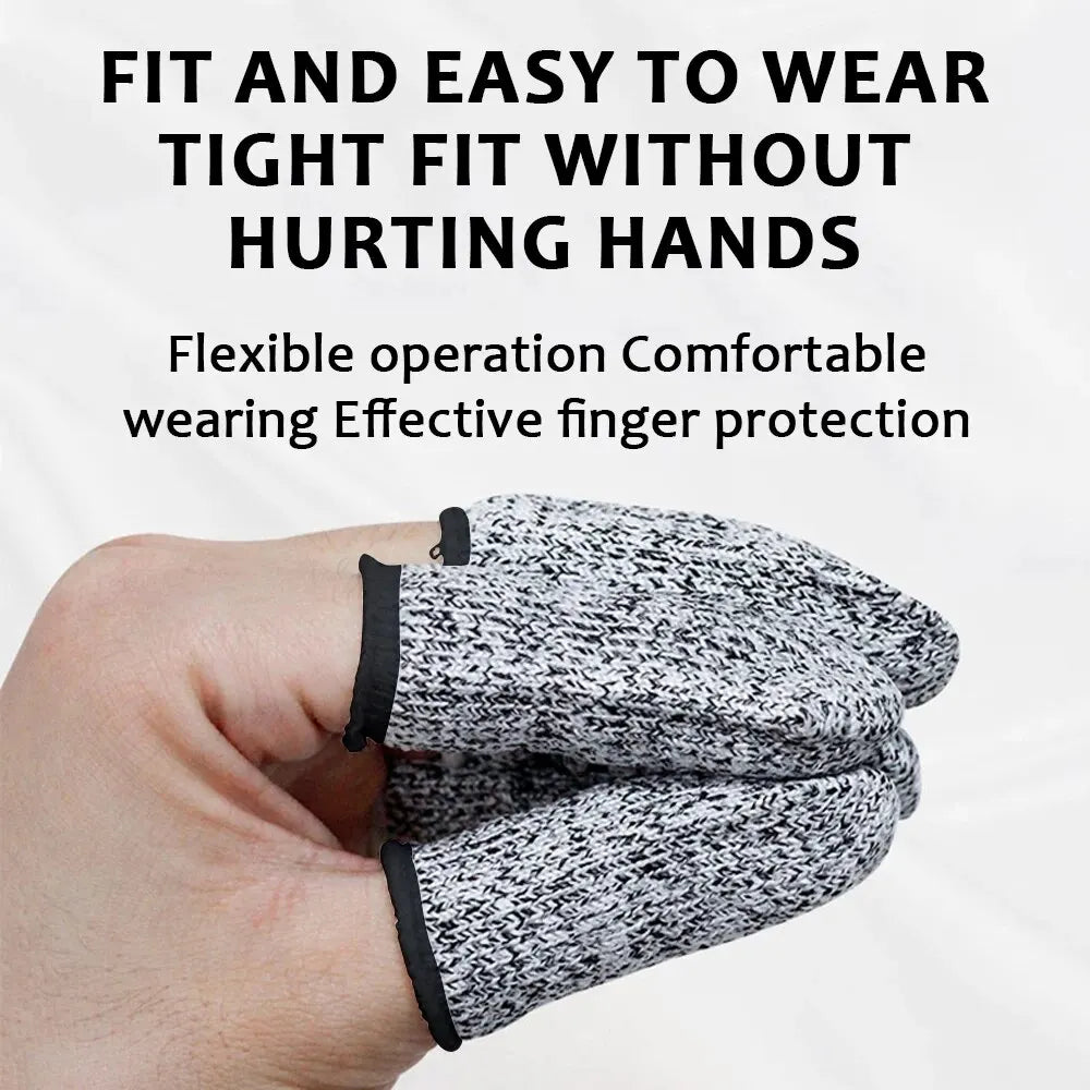 10Pcs Anti-Cut Finger Covers - Level 5 High-Strength Safety, Flexible Fingertip Protectors, Kitchen Tool for Enhanced Finger Protection