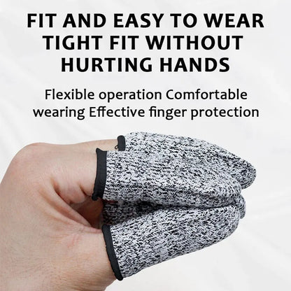 10Pcs Anti-Cut Finger Covers - Level 5 High-Strength Safety, Flexible Fingertip Protectors, Kitchen Tool for Enhanced Finger Protection