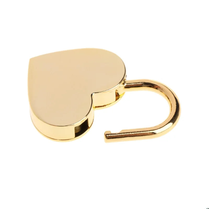 30x39mm Antique Heart-Shaped Padlock – Vintage Pink Romantic Key Lock for Diaries, Weddings, and Jewelry