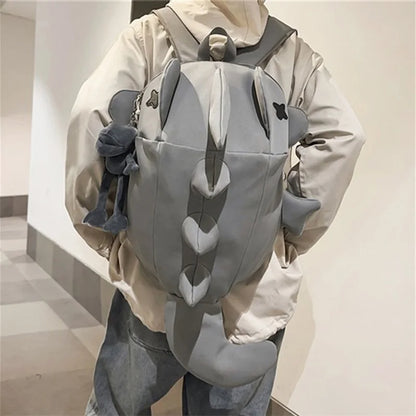 Unisex Shark-Shaped Backpack – Trendy Large Capacity School & Daily Bag for Casual Street Use (Pendant Not Included)