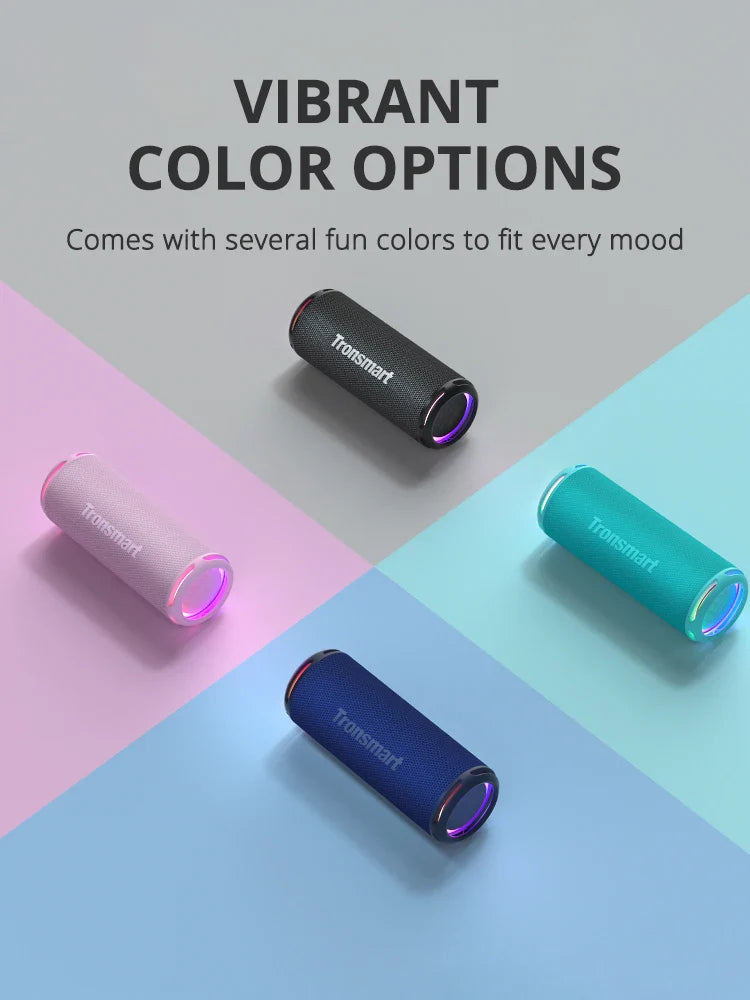 Tronsmart T7 Lite Bluetooth Speaker – Enhanced Bass, 24H Playtime, APP Control, IPX7 Waterproof Portable Speaker for Camping