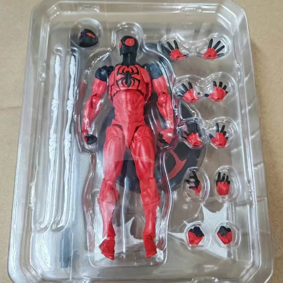 Mess Toys Scarlet Spider Action Figure – Kaine Parker Black Suit Symbiote Anime Collectible Toy Gift